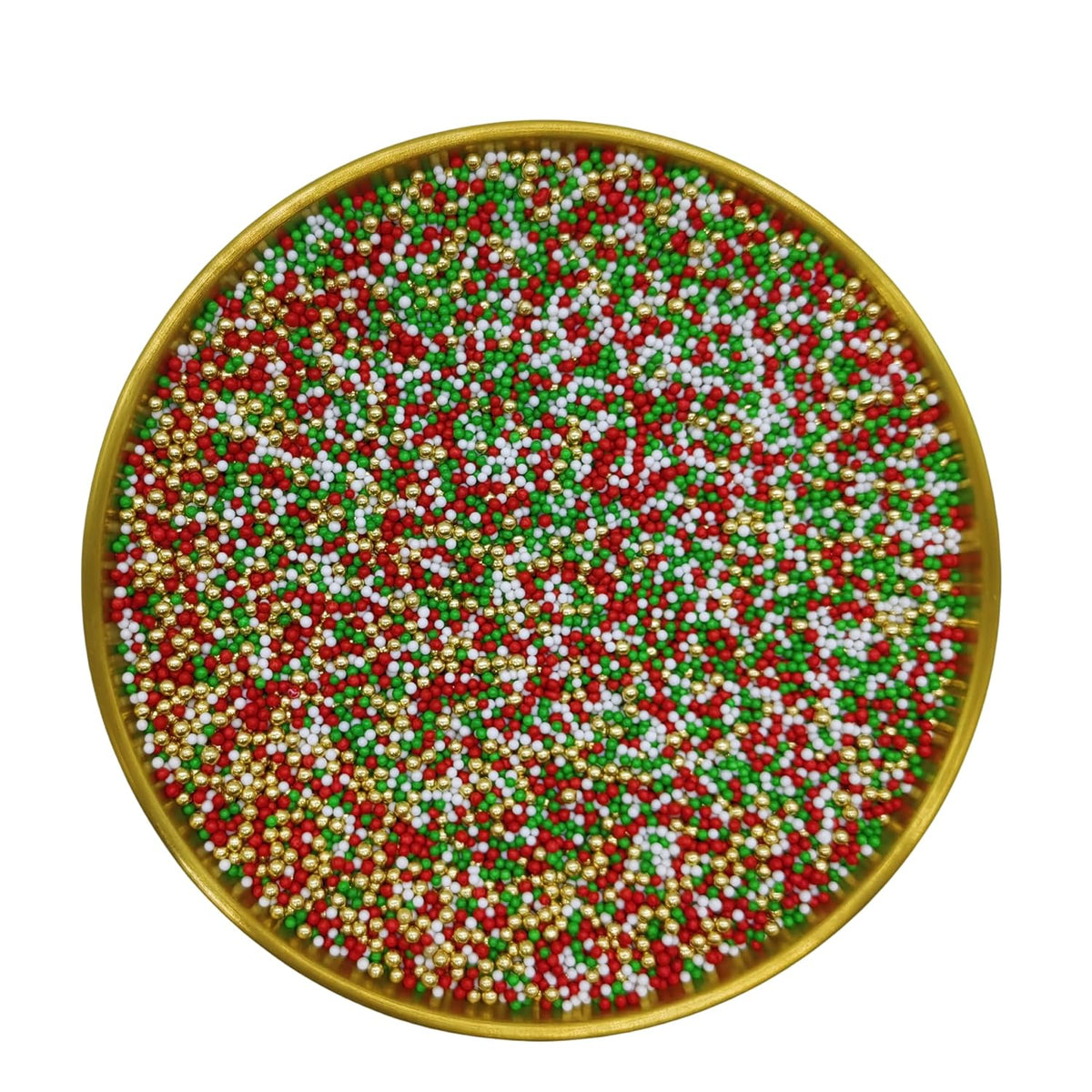 Edible Red & Green & White & Super Gold Sprinkles Candy 2mm Mini Pearls Cake Decorations Cupcake
