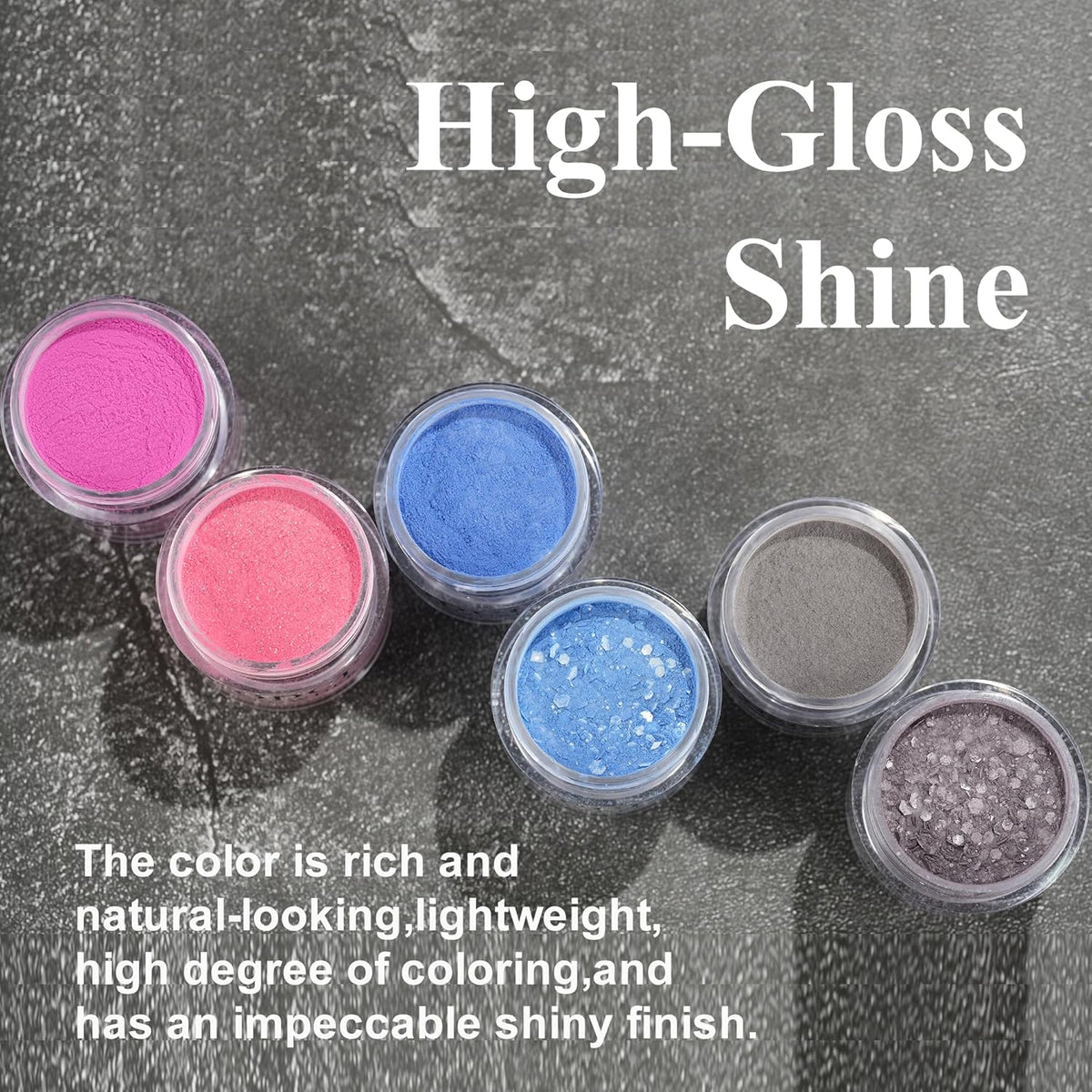Color Changing Dip Powder Nail Kit Starter, 6 Colors Dipping Powder Kit With Base & Top