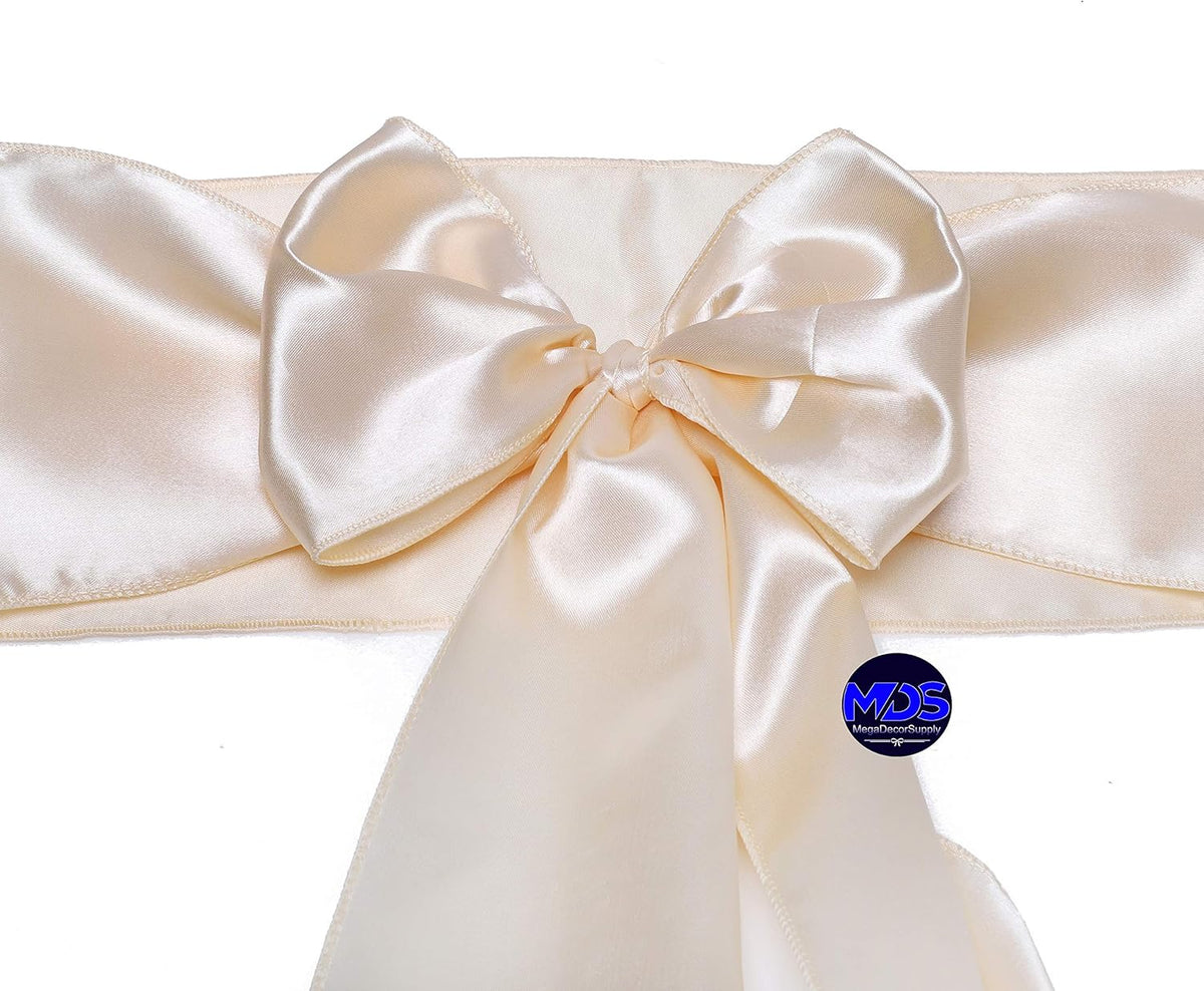 MDS Pack of 300 PCS Satin Chair Sashes Charmeuse Sateen Dining Chair Bows Ribbon Ties Back Sash for
