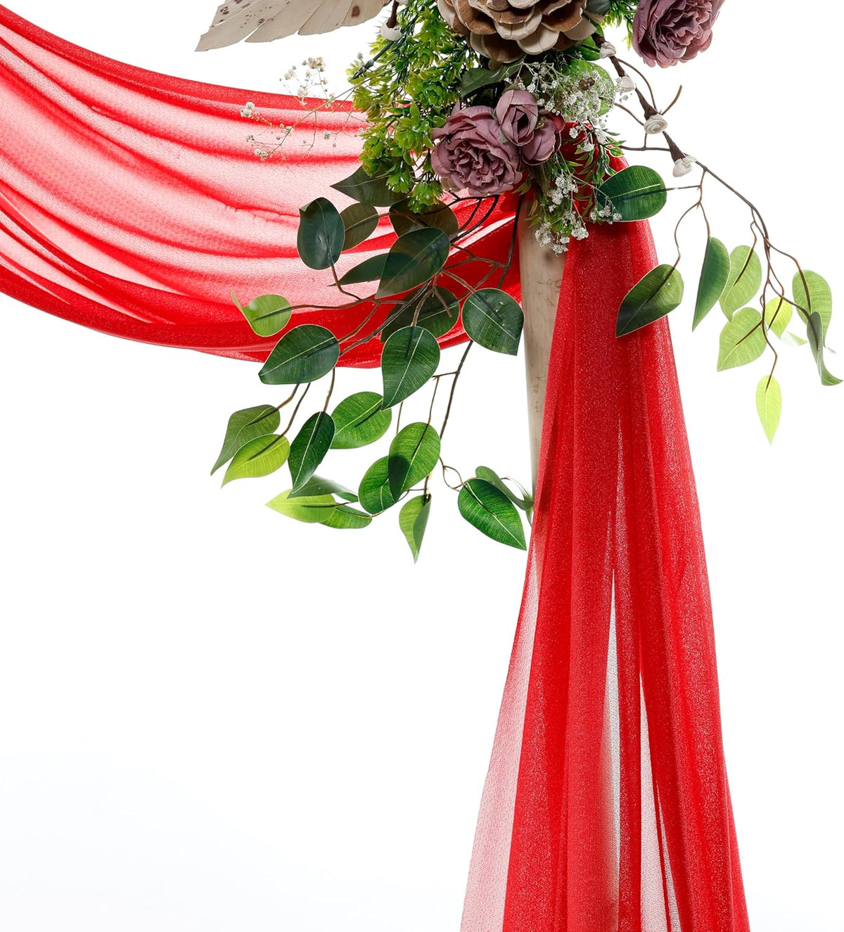 VDS Pack of 1 Panel (30 Inch X 30 Feet) Wedding Arch Draping Fabric Sheer Chiffon Fabric Drapery