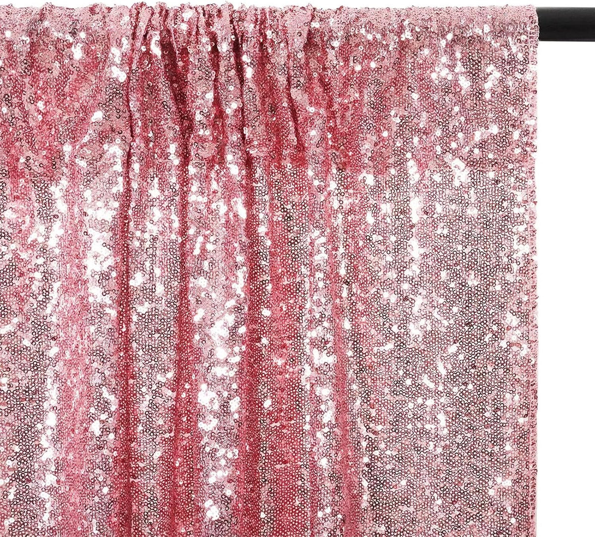Eternal Beauty Sequin Backdrop Curtains, 2x8 Ft-2 Panels Fuchsia Pink Back Drop for Shimmer