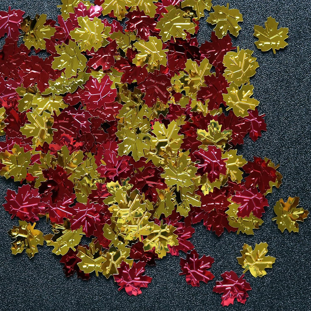 Maple Leaves Confetti,168pcs Fall Leaves Party Table Decorations Scatter Foil Confetti for Autumn