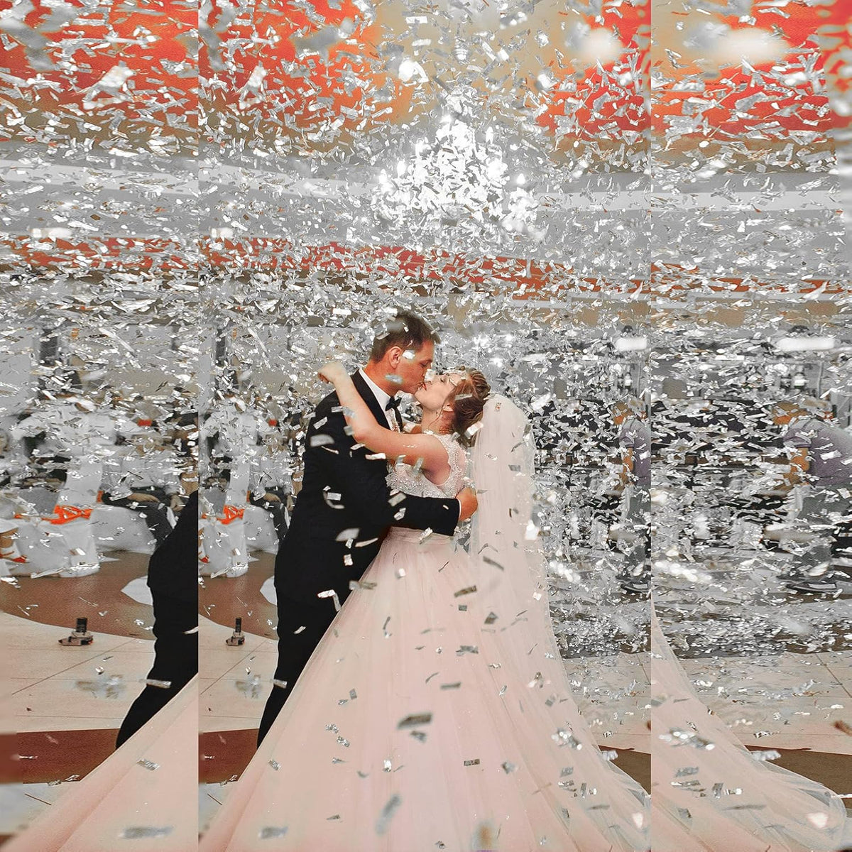 Sumind 200 Grams Gold Silver Large Metallic Confetti Rose Glitter Throwable Table Scatter Foil