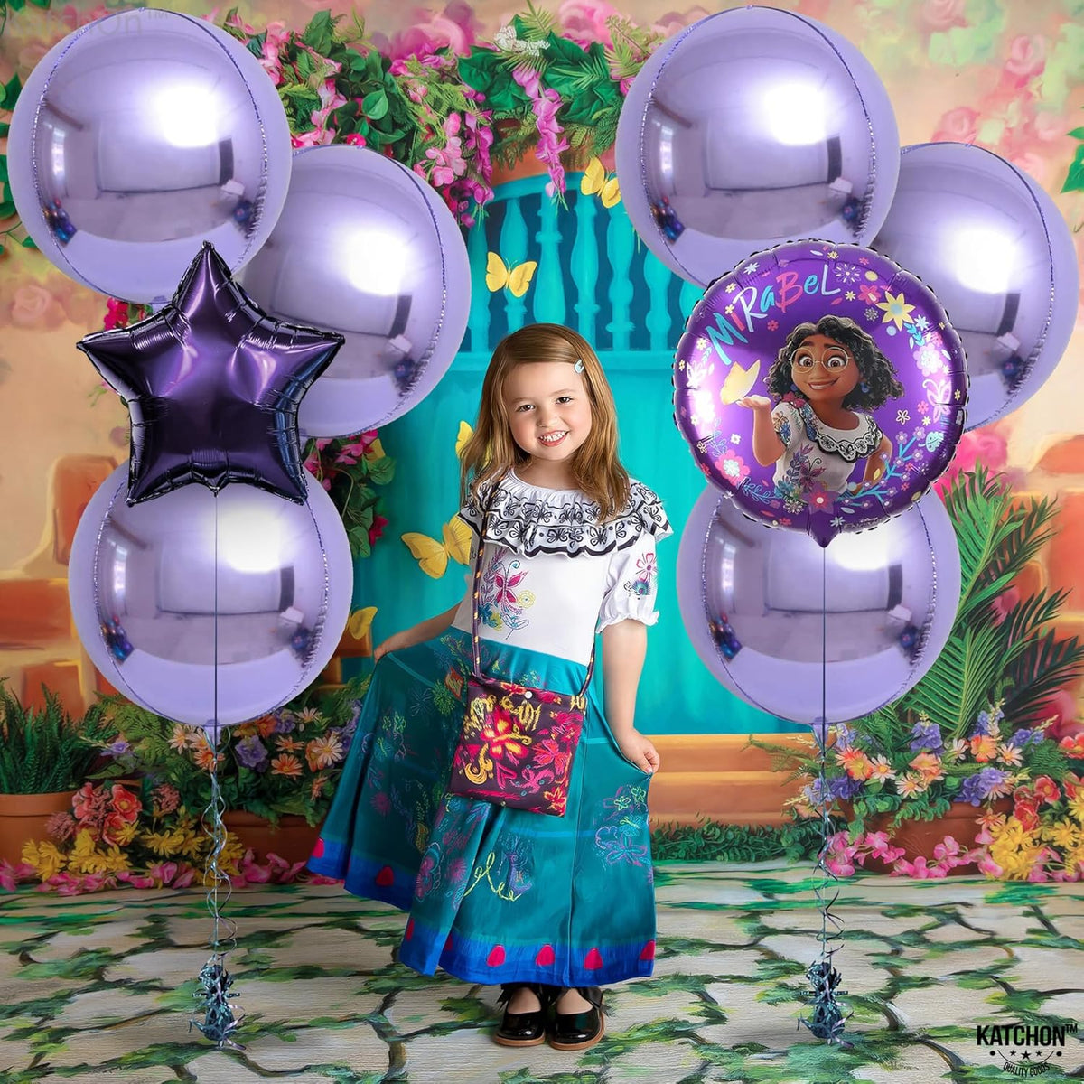 KatchOn, Big Purple Mylar Balloons - 22 Inch, Pack of 6 | Round 4D Metallic Lavender Balloon for