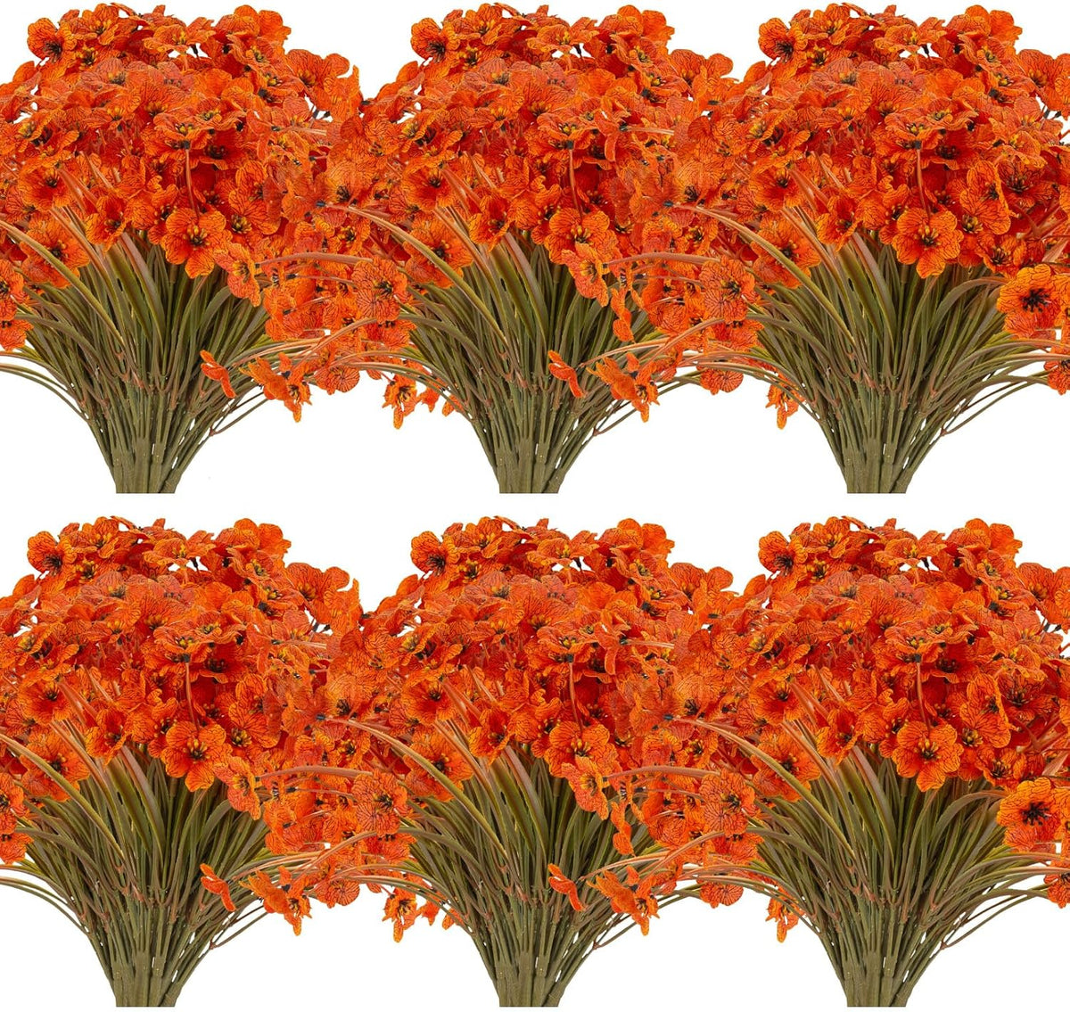 20 Bundles Artificial Fall Flowers Outdoor UV Resistant Fake Flowers No Fade Faux Plastic Plants