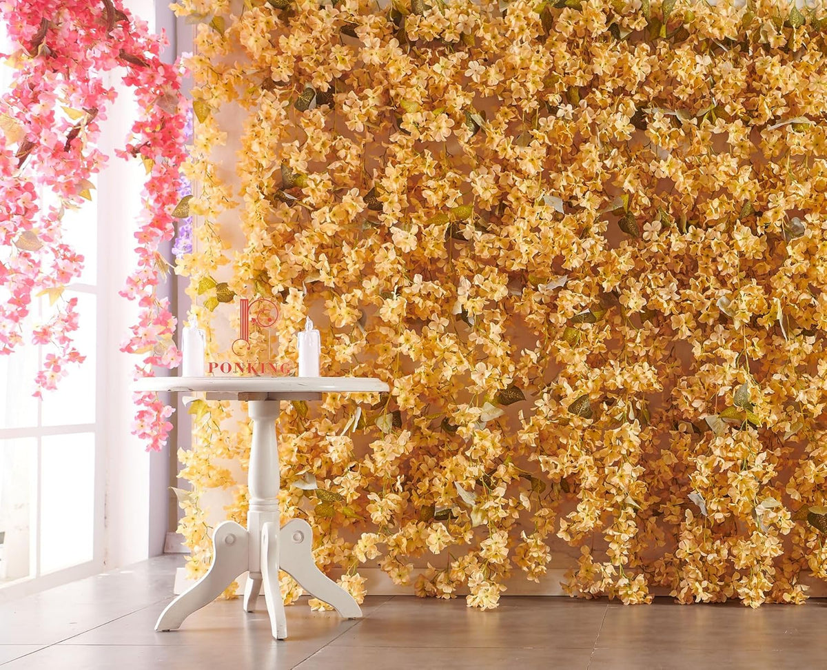 Flower Garland, Artificial Hydrangea Vine Flowers, Hanging Fake Hydrangeas Vine for Room