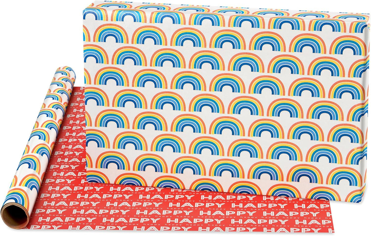 American Greetings 160 sq. ft. Reversible Wrapping Paper Set for Birthdays and All Occasions