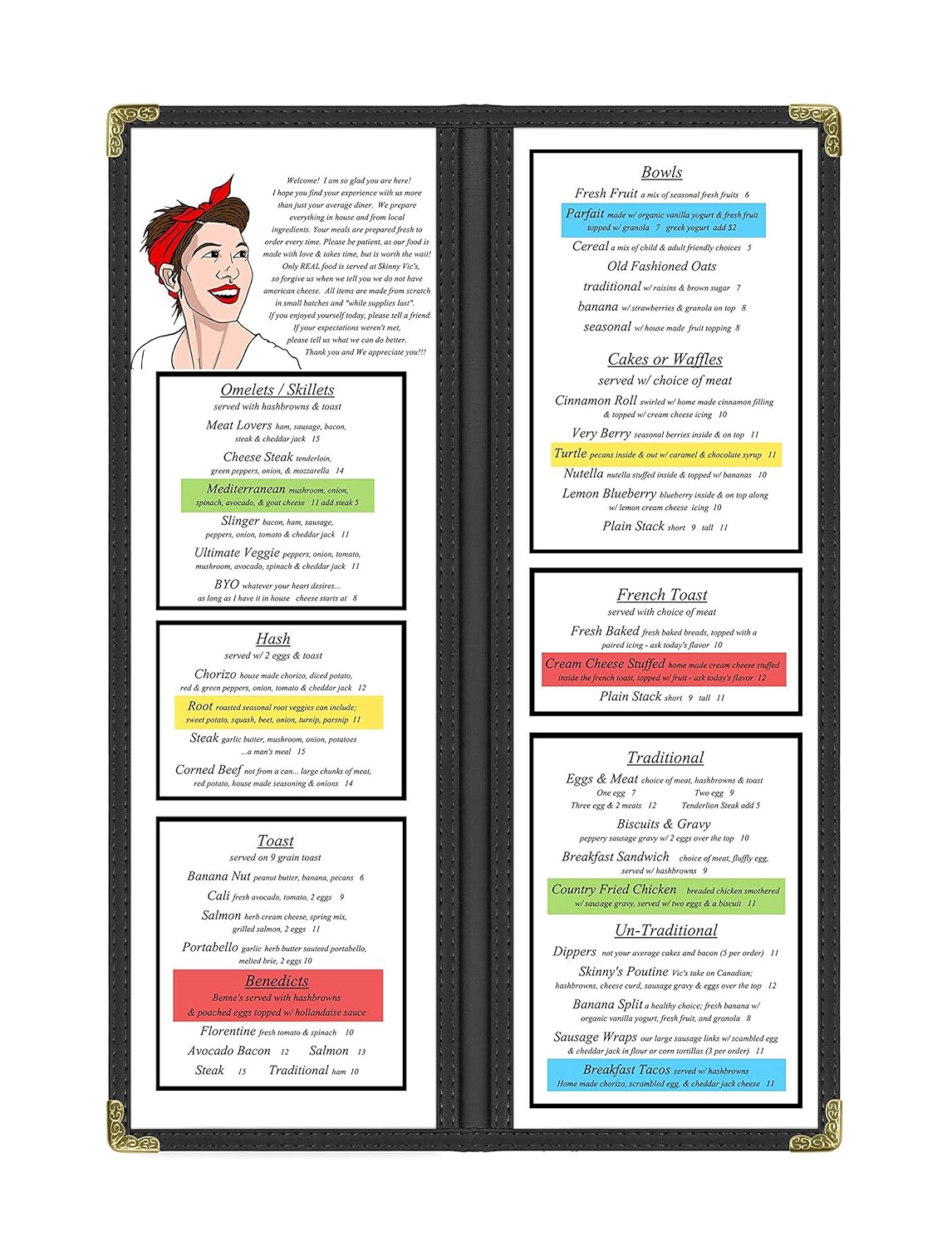 Goodsmart Restaurant Menu Covers - 25 Pack Black 2 Pages / 4 Views 4.25" x 14", Top-Loading Vinyl
