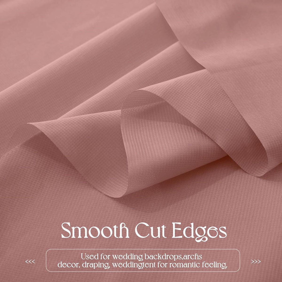 VACVELT Wedding Arch Draping Fabric Dusty Rose Chiffon, 1 Panel Sheer Drapes 30 Inch x 20ft Chiffon