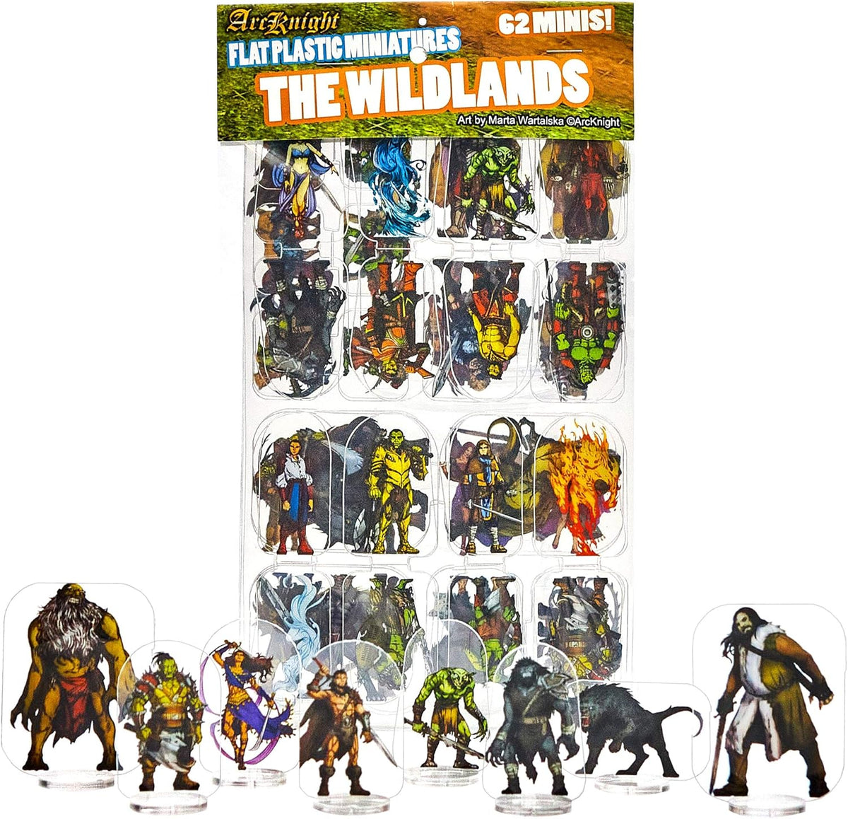 Arcknight Flat Plastic Miniatures: Wildlands; 62 Unique Wilderness-Themed Minis for DND 5e and