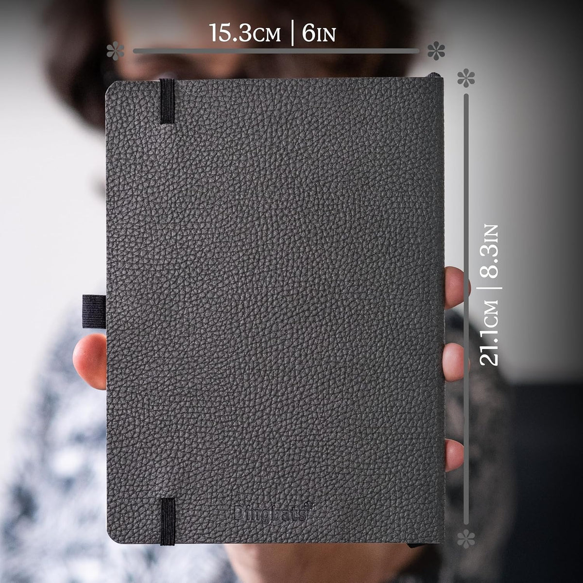 Dingbats* Wildlife Grid Writing Journal Notebook A5 - Vegan Leather Hardcover - Ideal for Work