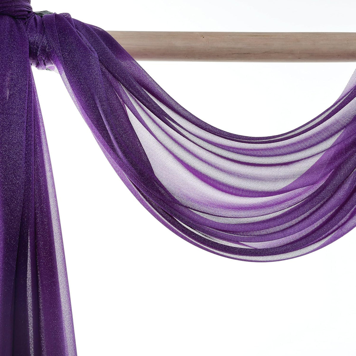 VDS Pack of 2 Panel (30 Inch X 30 Feet) Wedding Arch Draping Fabric Sheer Chiffon Fabric Drapery