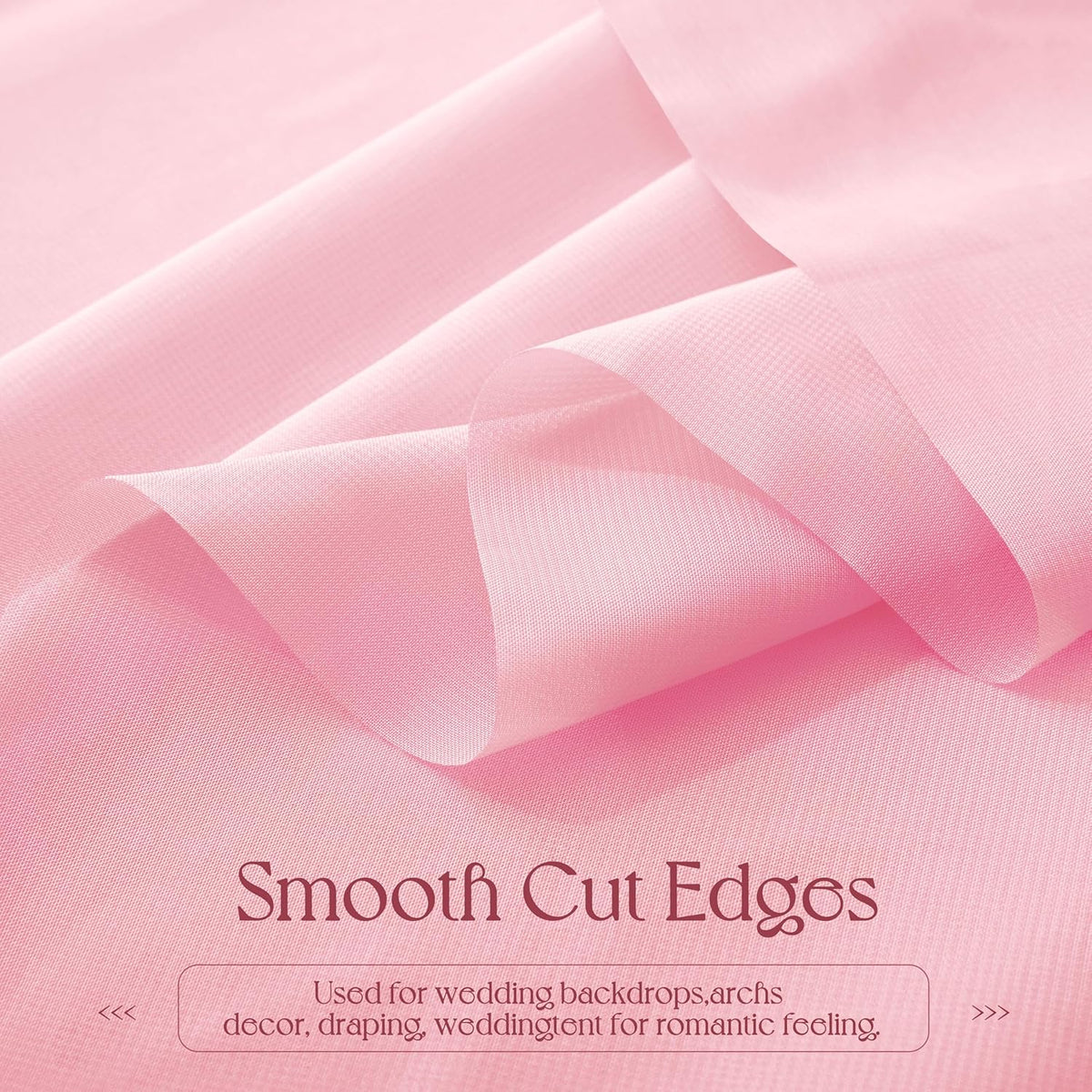 VACVELT Wedding Arch Draping Fabric Blush Pink Chiffon, 1 Panel Sheer Drapes 30 Inch x 20ft Chiffon