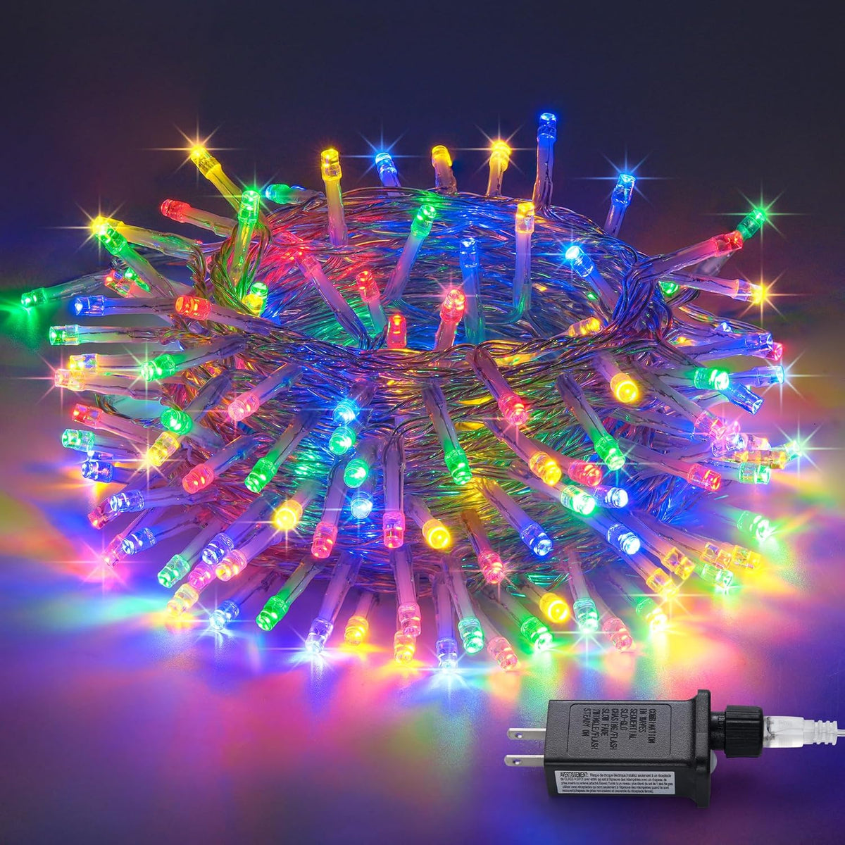 JMEXSUSS 300 LED Multicolor Christmas Tree Lights 8 Modes Colored String Lights Indoor Outdoor