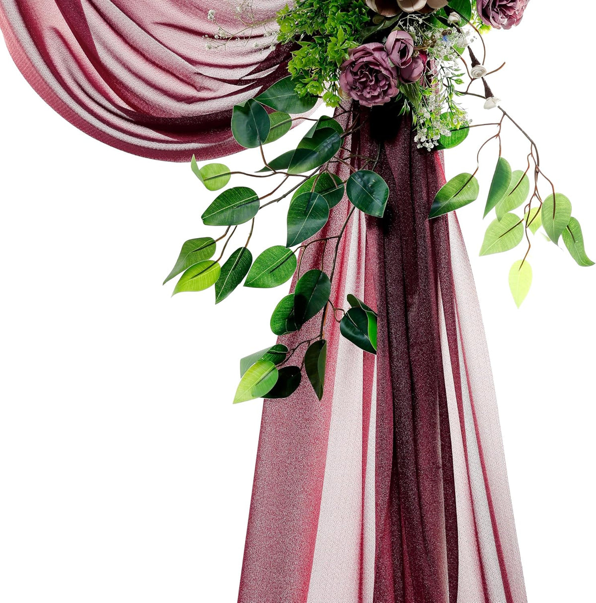 VDS Pack of 1 Panel (30 Inch X 30 Feet) Wedding Arch Draping Fabric Sheer Chiffon Fabric Drapery
