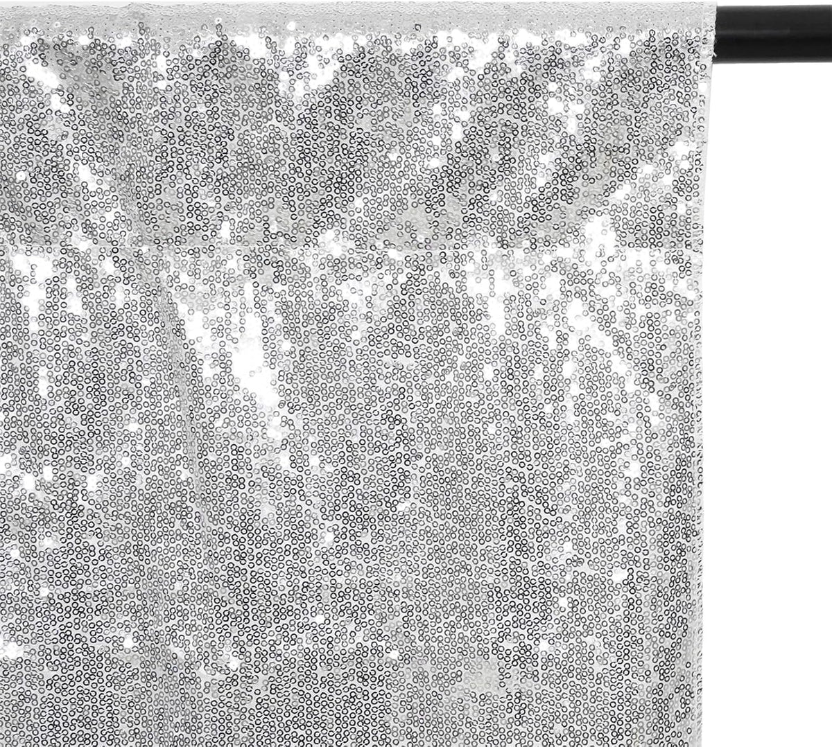 Eternal Beauty Silver Thick Sequin Backdrop, 10x10 Ft Glitter Background Curtains for Shimmer