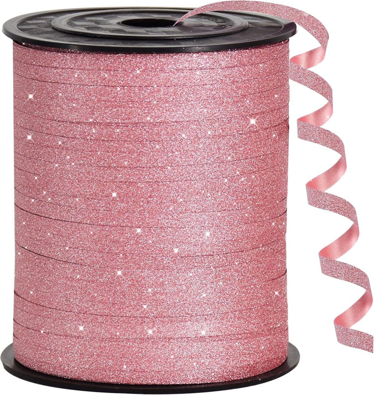 BEISHIDA 500 Yards Rose Gold Glitter Ribbon Curling Crimped, Glitter Ribbon Balloon String Shiny