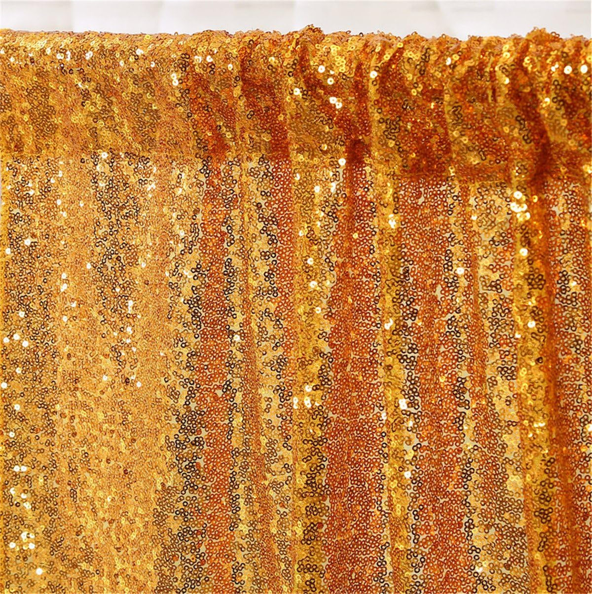 Eternal Beauty Yellow Gold Sequin Backdrop, 10x10 Ft Glitter Background Curtains for Shimmer