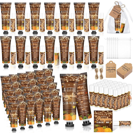 50 Sets 200 Pcs Baby Shower Hand Lotion and Lip Balm Gift Theme Baby Shower Party Favors Travel