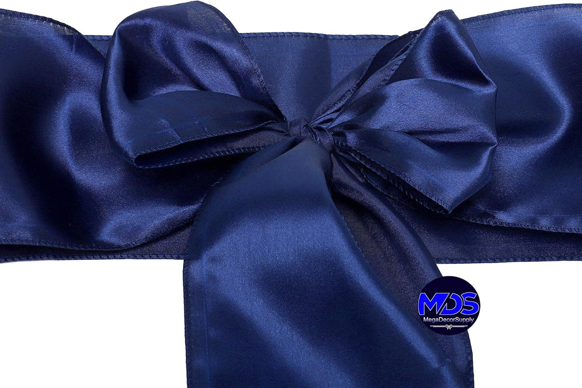 MDS Pack of 75 PCS Satin Chair Sashes Charmeuse Sateen Dining Chair Bows Ribbon Ties Back Sash for