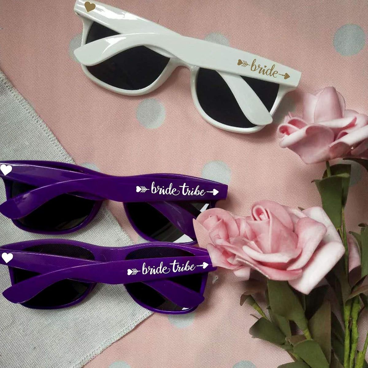 LADY&HOME 10 Pack Bachelorette Party Sunglasses Favors, Bridesmaid and Bride Tribe Sunglasses for
