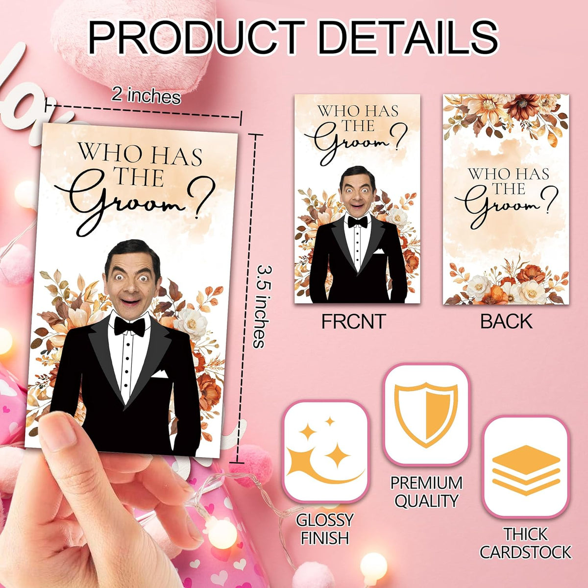 Floral Bridal Shower Games，Who Has The Groom Scratch Off Card, 41Pcs Scratch Card Off Bridal
