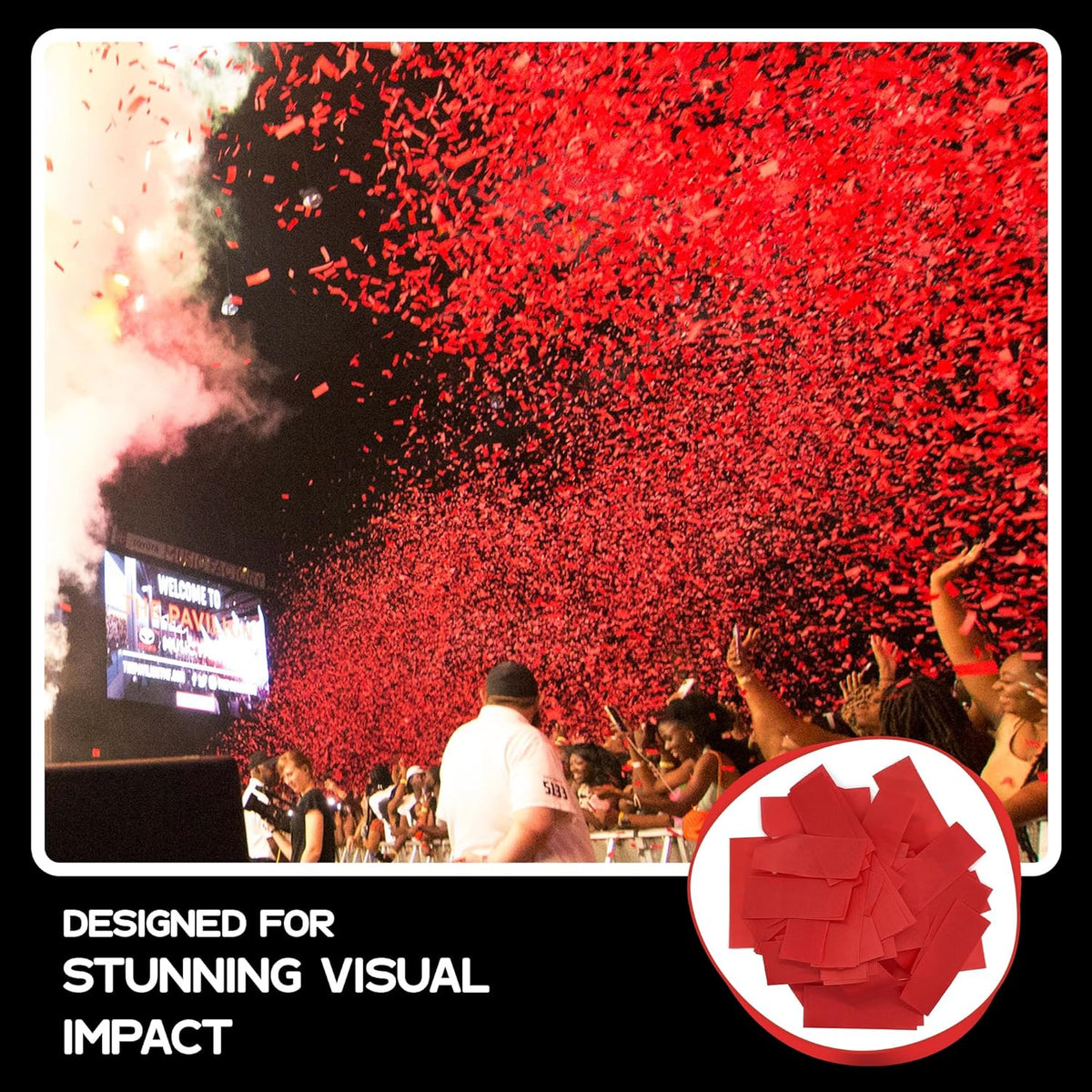 Red Biodegradable Confetti - Rectangular Fluttering Tissue Paper Confetti for Cannon and Launcher