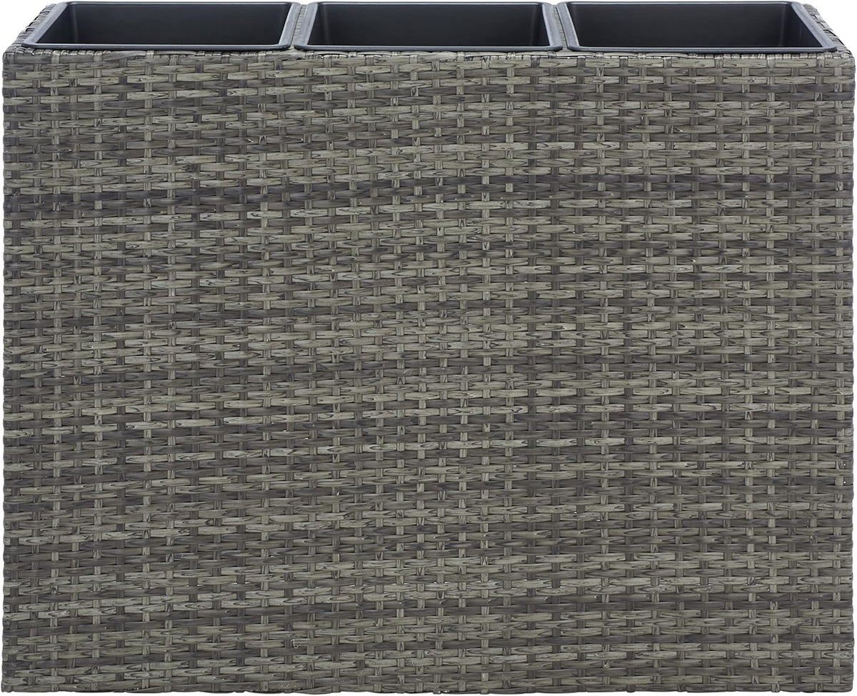 SAFAVIEH Outdoor Collection Rita Grey/Brown Woven Rectangular Flower Rack