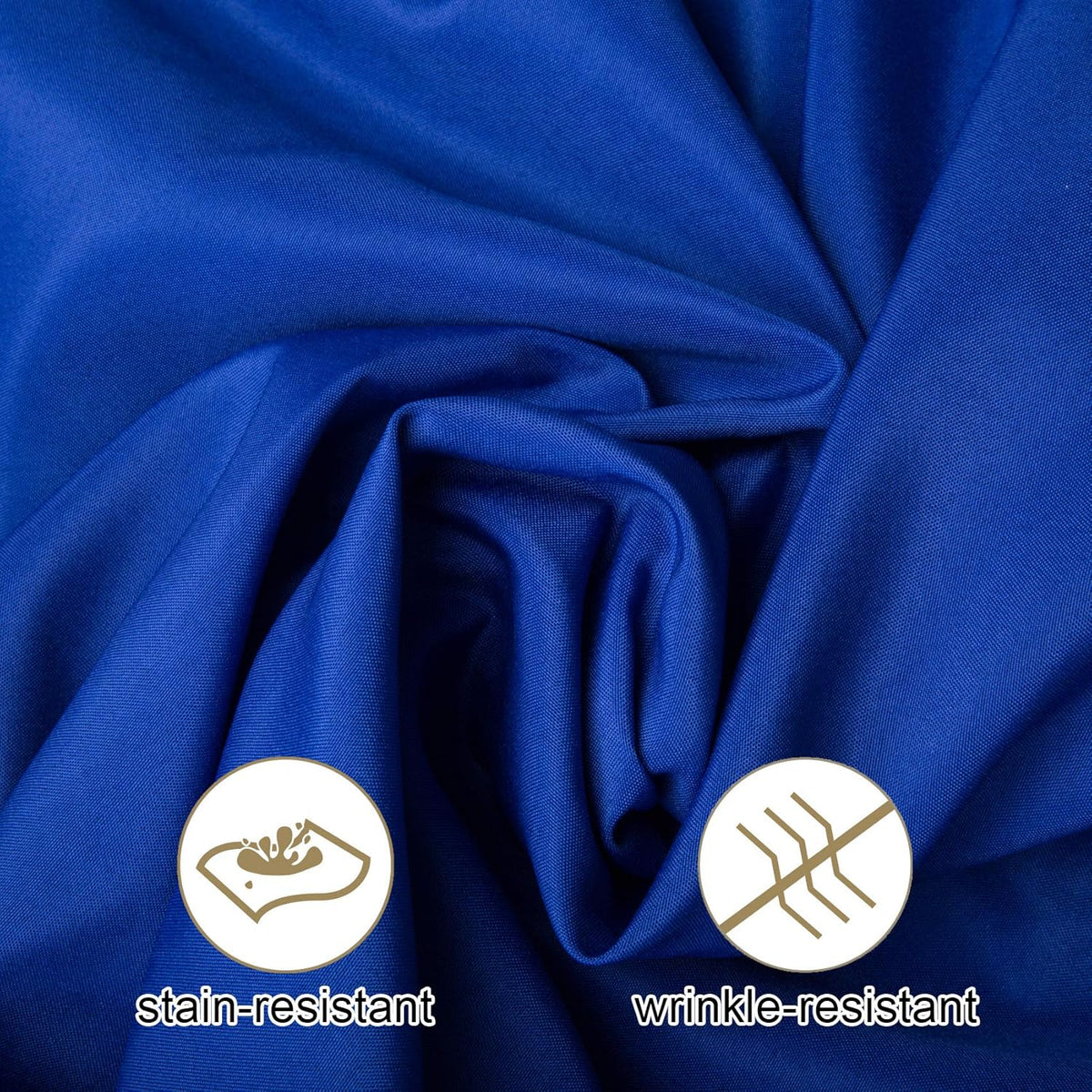 Ascoza 2pack 108 Inch Royal Blue Round Tablecloth in Washable Polyester Fabric for