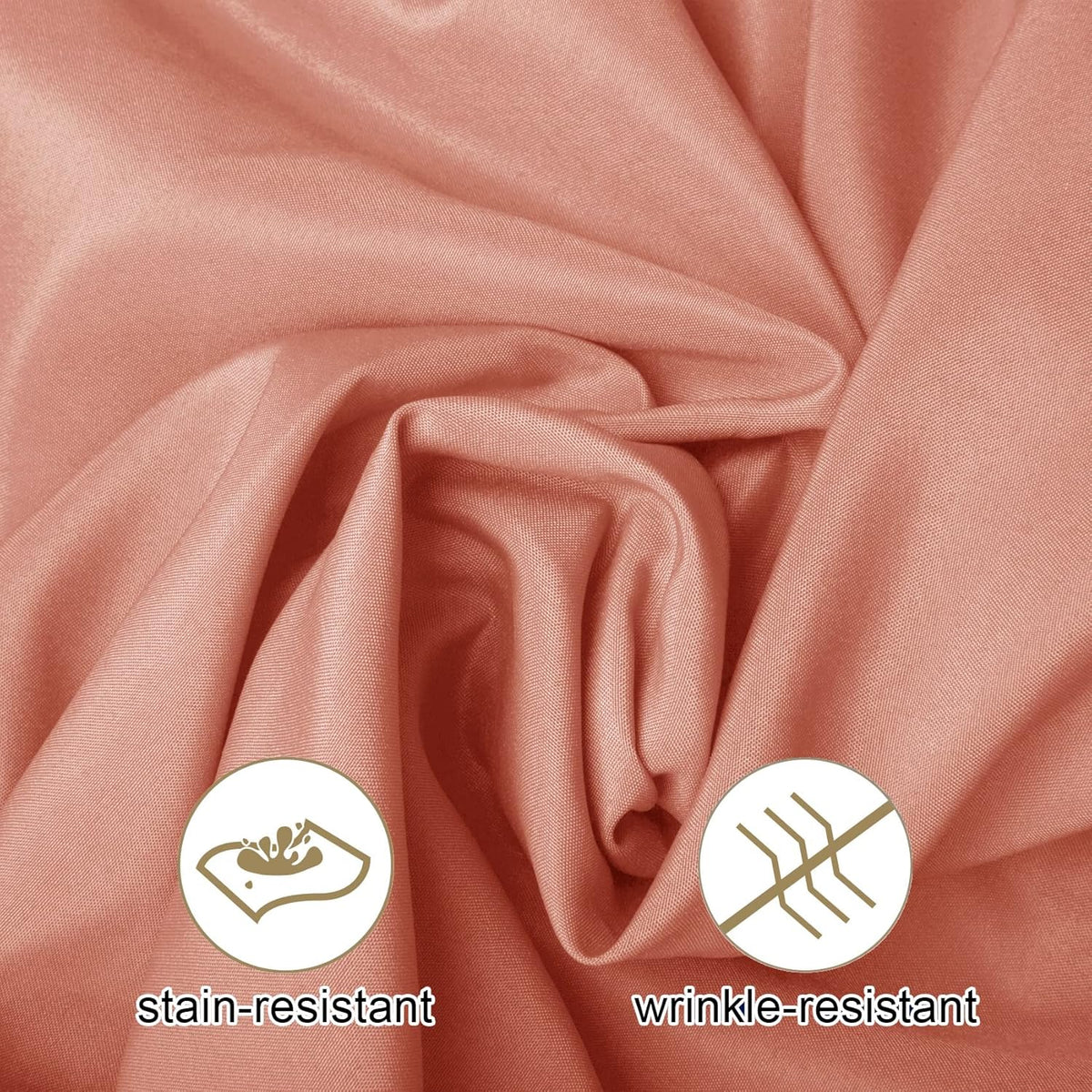 Ascoza 2pack 70 Inch Dusty Pink Round Tablecloth in Washable Polyester Fabric for