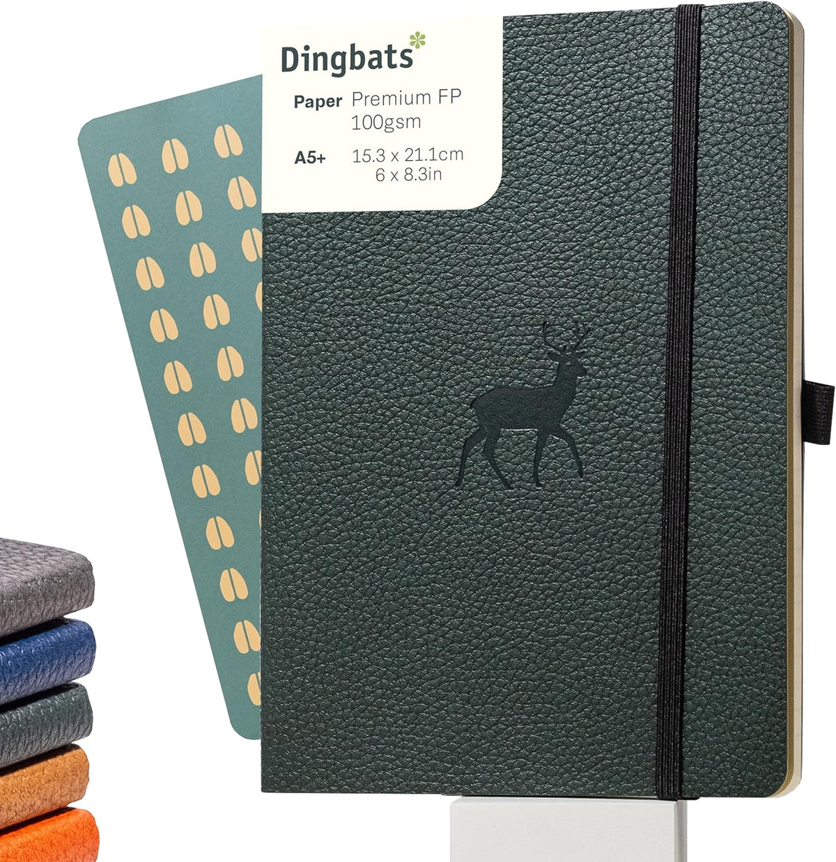 Dingbats* Wildlife Dotted Writing Journal Notebook A5 - Vegan Leather Softcover - Ideal for Work
