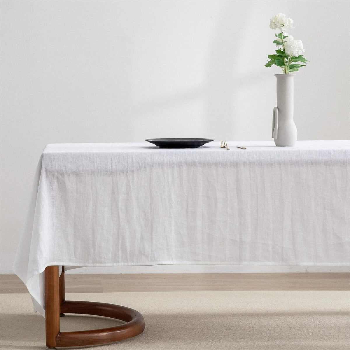 EVERLY 100% Pure Linen Rectangle Tablecloths 60x144Inches for Dining, Buffet Parties