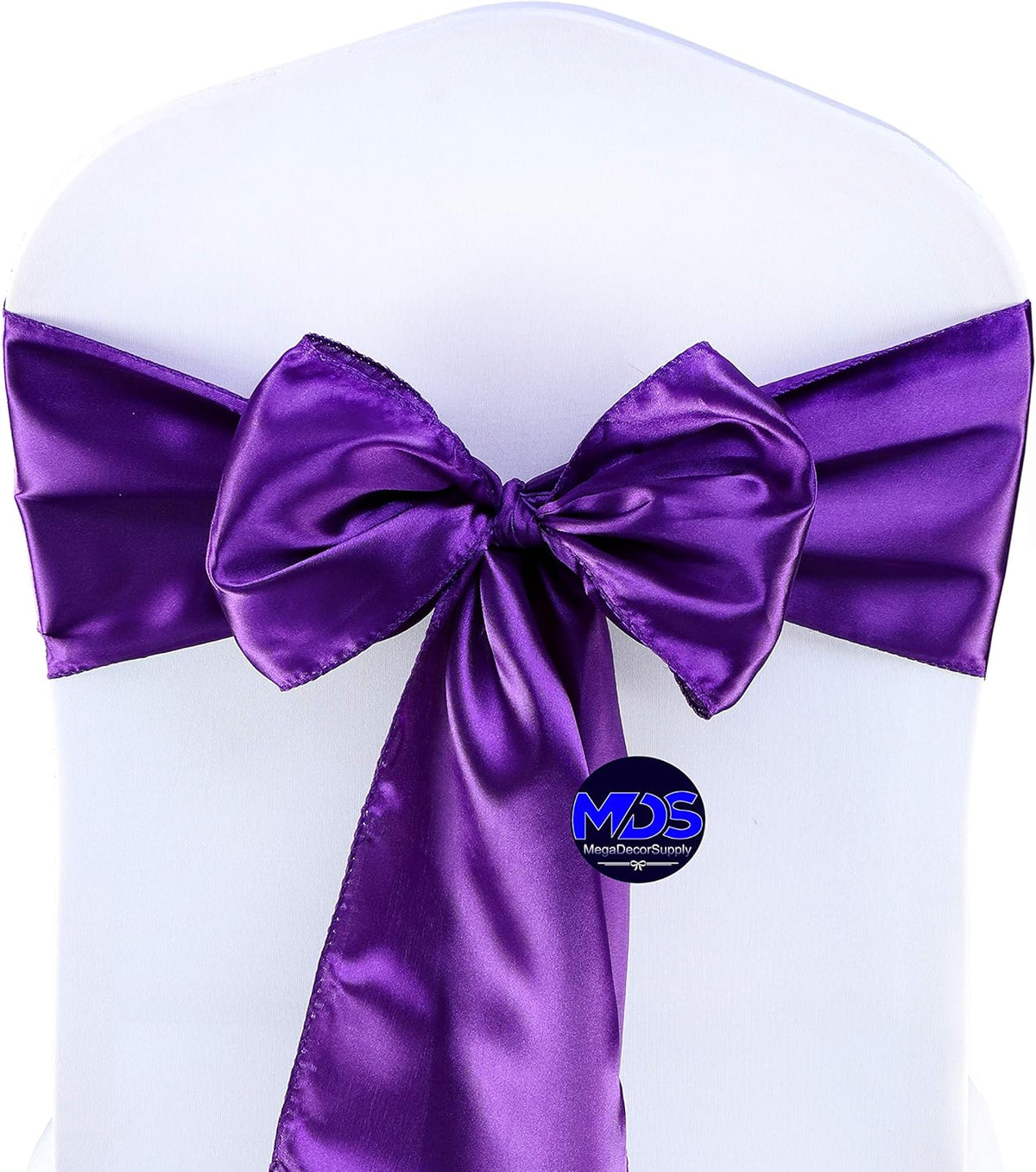 MDS Pack of 100 PCS Satin Chair Sashes Charmeuse Sateen Dining Chair Bows Ribbon Ties Back Sash for