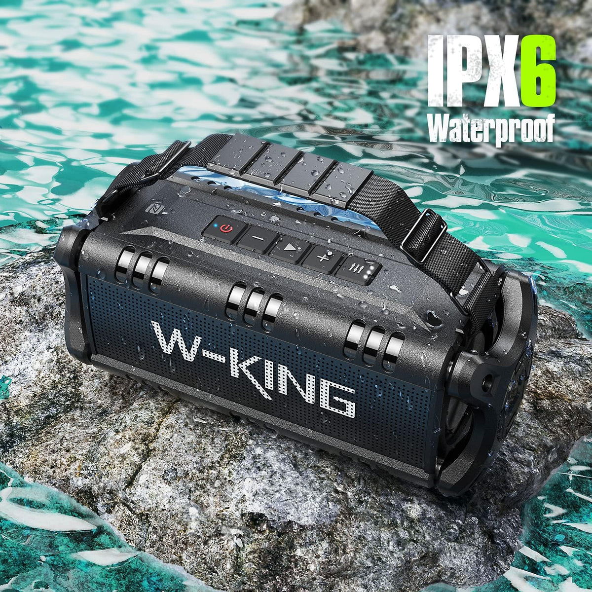 W-KING Bluetooth Speaker, 90W Max Portable Outdoor Speaker Loud, IPX6 Waterproof/50W Deep Bass