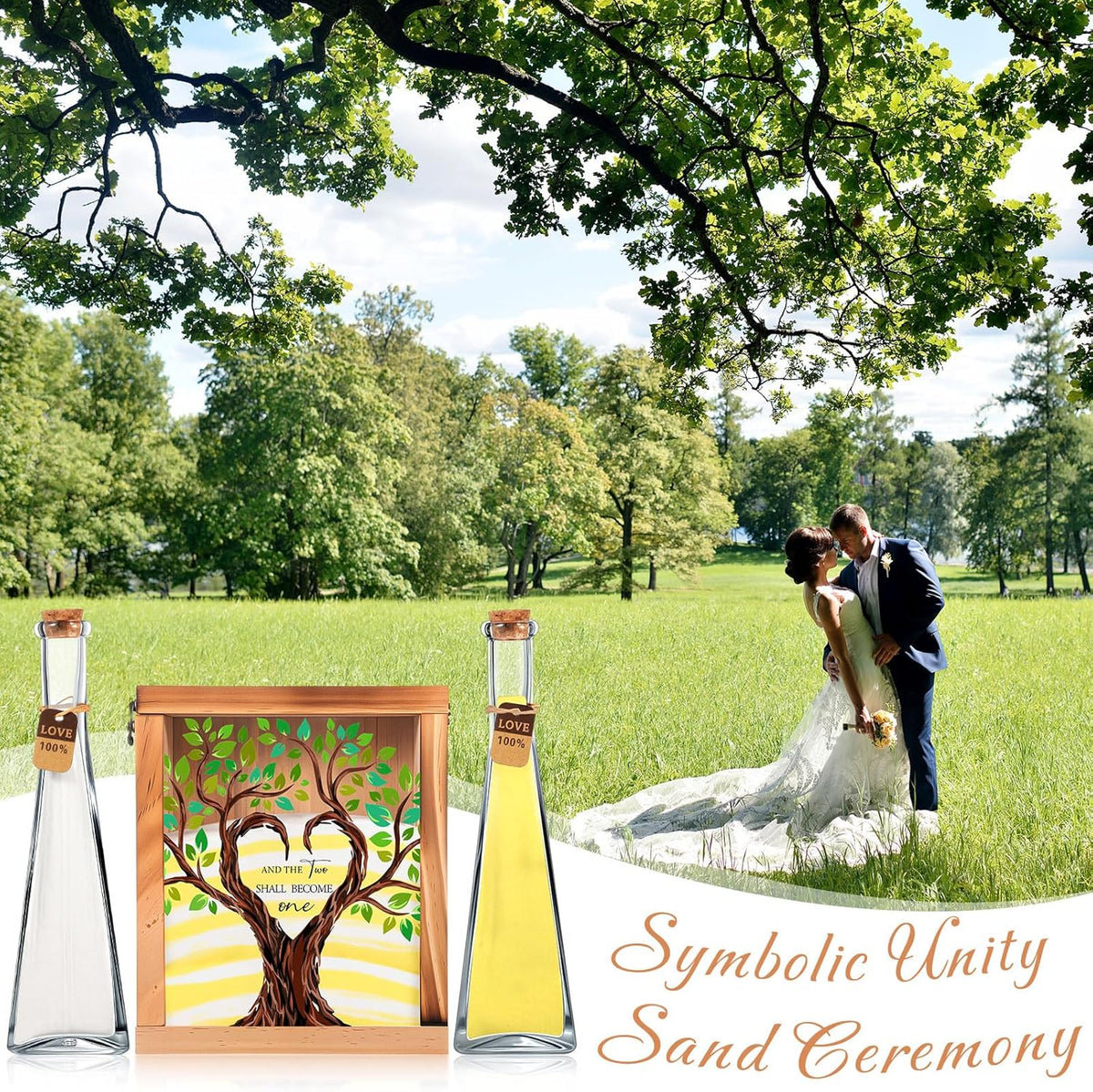 Blosssound Unity Sand for Wedding Ceremony Set and The Two Shall Become One Unity Sand Ceremony