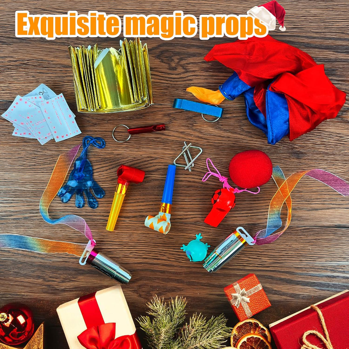 12 Pack Christmas No-snap Party Table Favors, Christmas themed Holiday Supplies with Party Hat