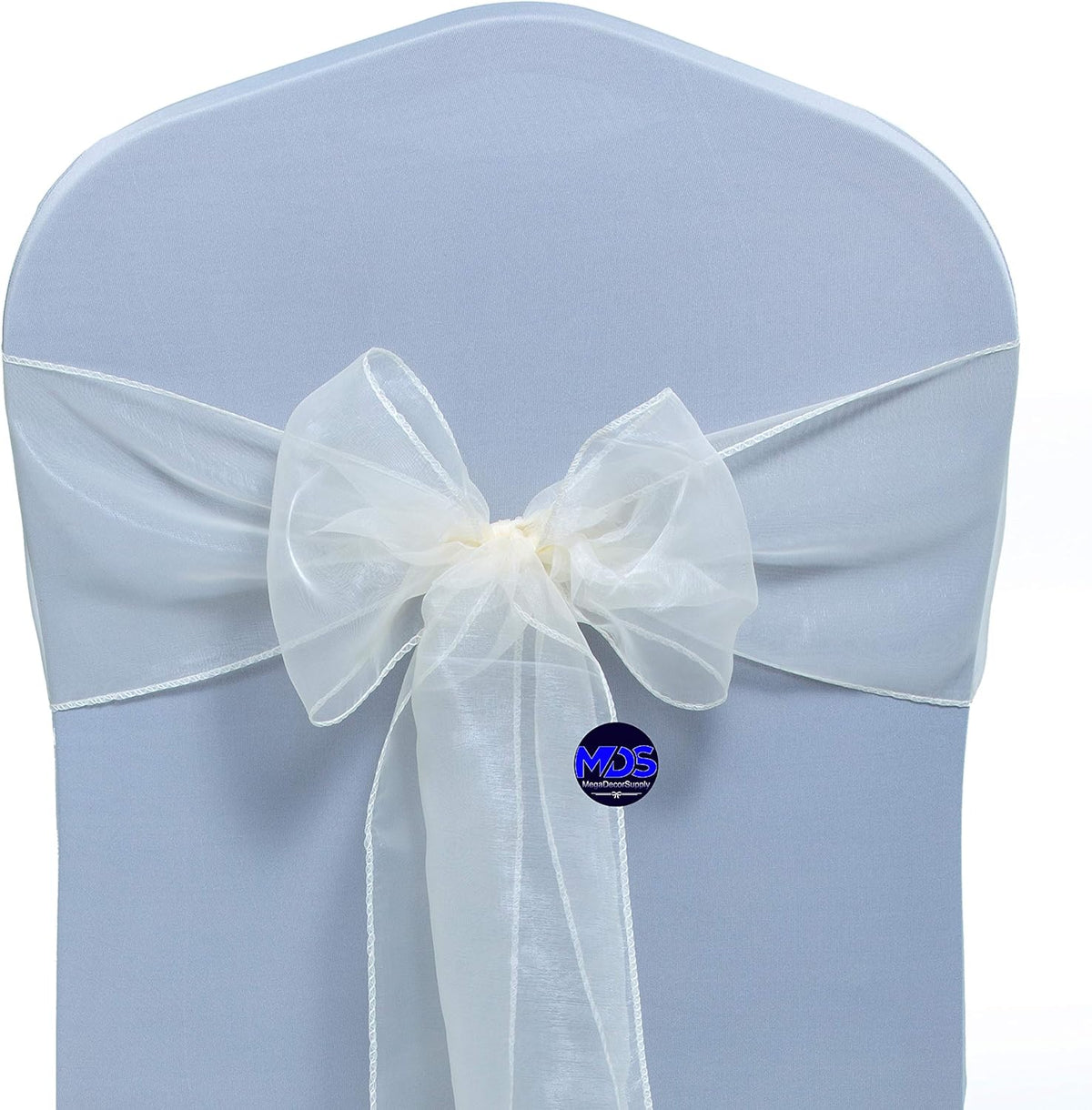 MDS Pack of 300 PCS Organza Chair Sashes Wider Dining Chair Bows Ribbon Tie Back for Wedding Party