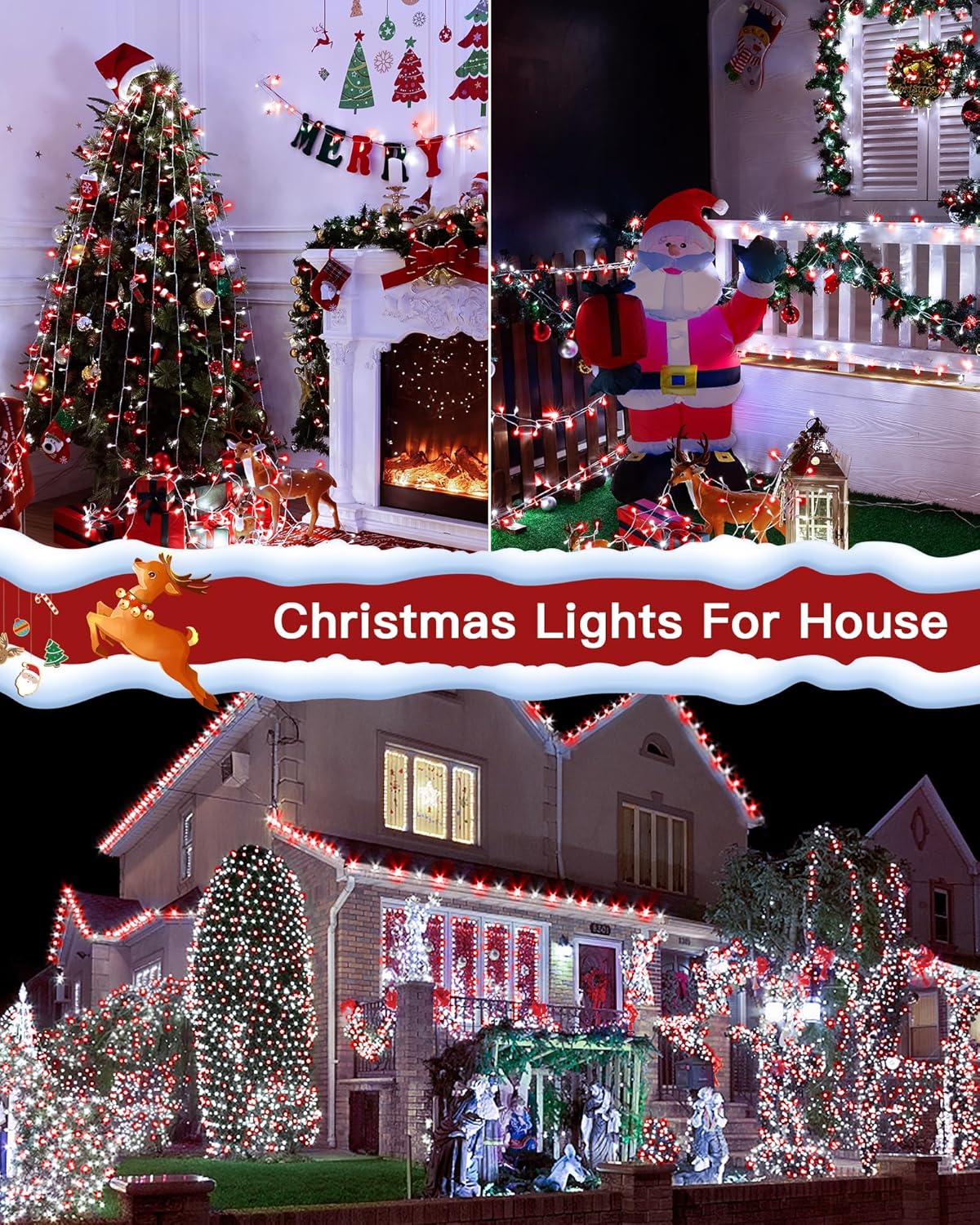196FT 600LED Christmas Lights Outdoor Waterproof, String Light with Remote, 8 Modes LED Lights Plug