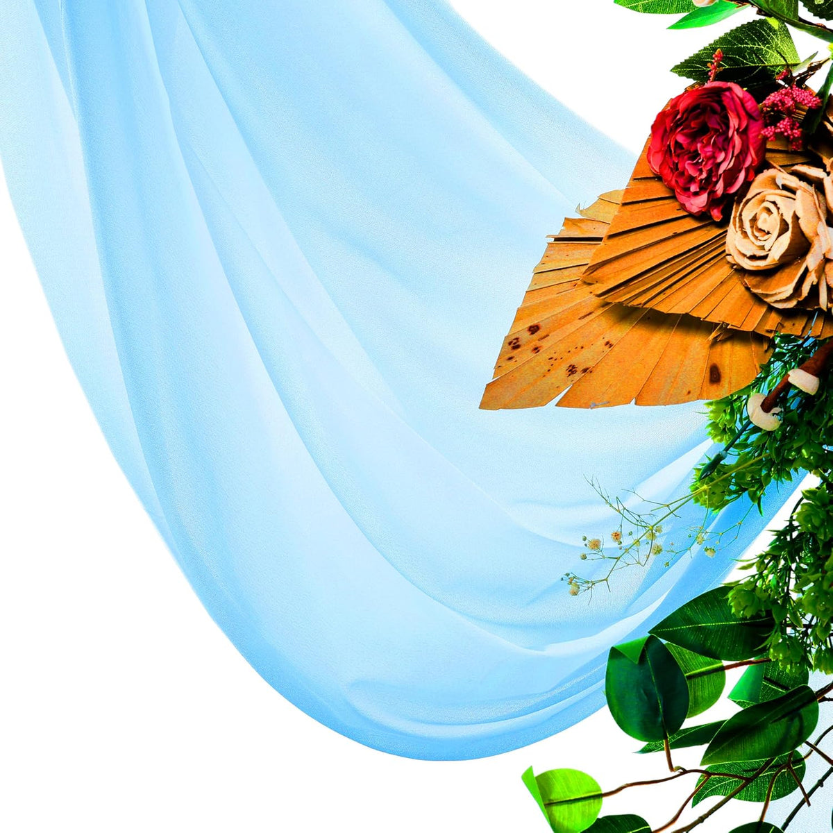VDS Pack of 1 Panel (30 Inch X 100 Feet) Wedding Arch Draping Fabric Sheer Chiffon Fabric Drapery