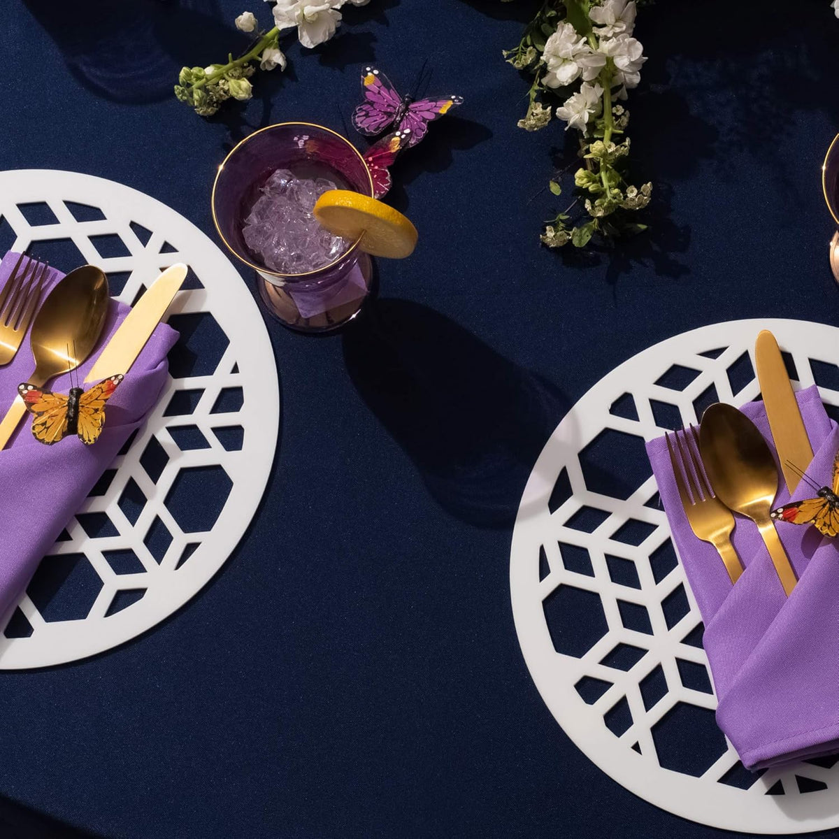 Gee Di Moda Rectangle Tablecloth - 60 x 102 Inch Navy Blue Table Cloth for 6 Foot Rectangle Table