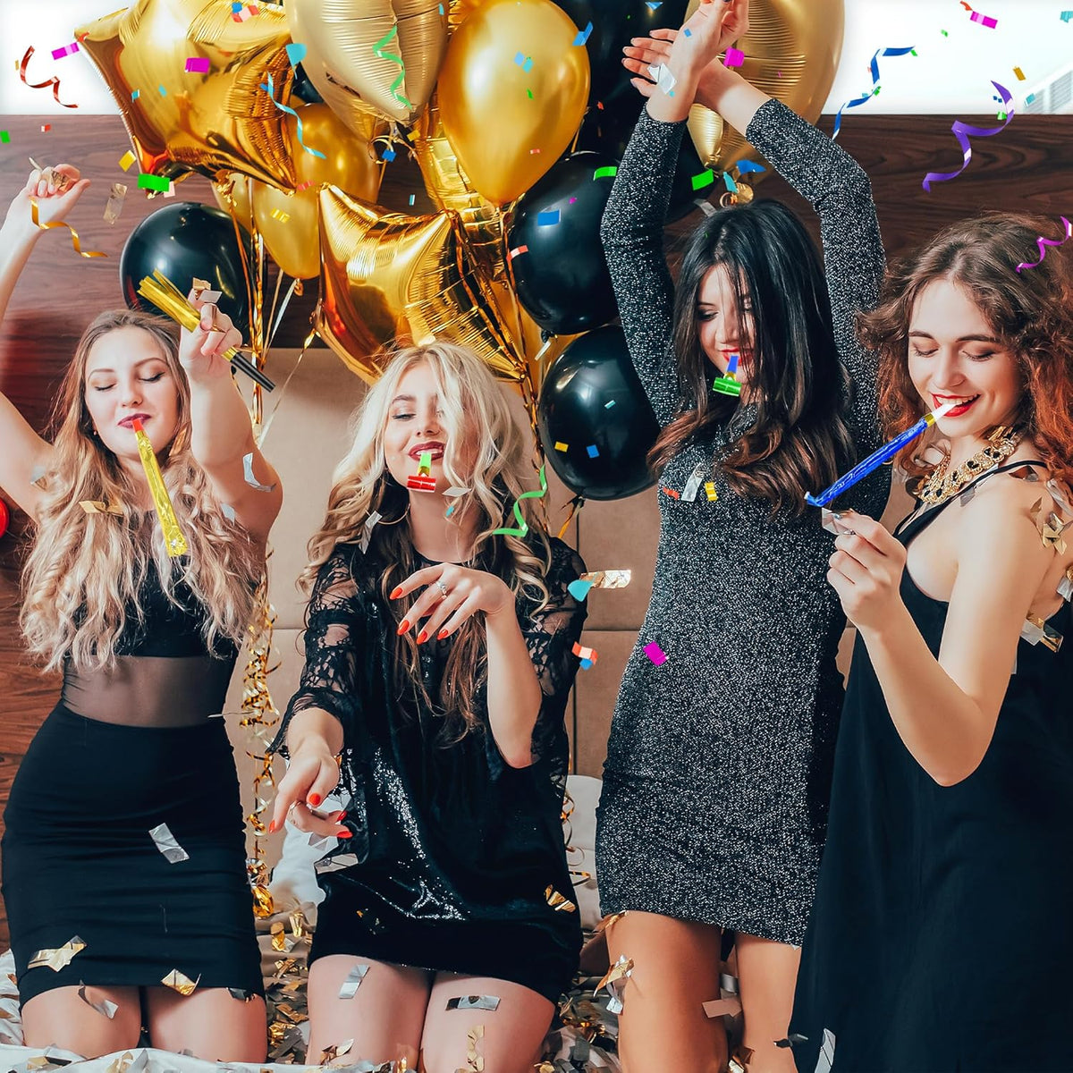 12 Pcs Party Blower Colorful Blowouts Noisemakers Birthday Blowouts Whistles for Party
