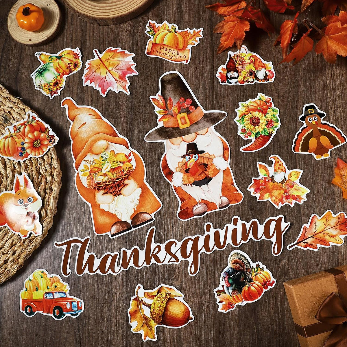 25 Pieces Thanksgiving Harvest Decoration Magnets for Refrigerator, Decorative Magnetic Fridge