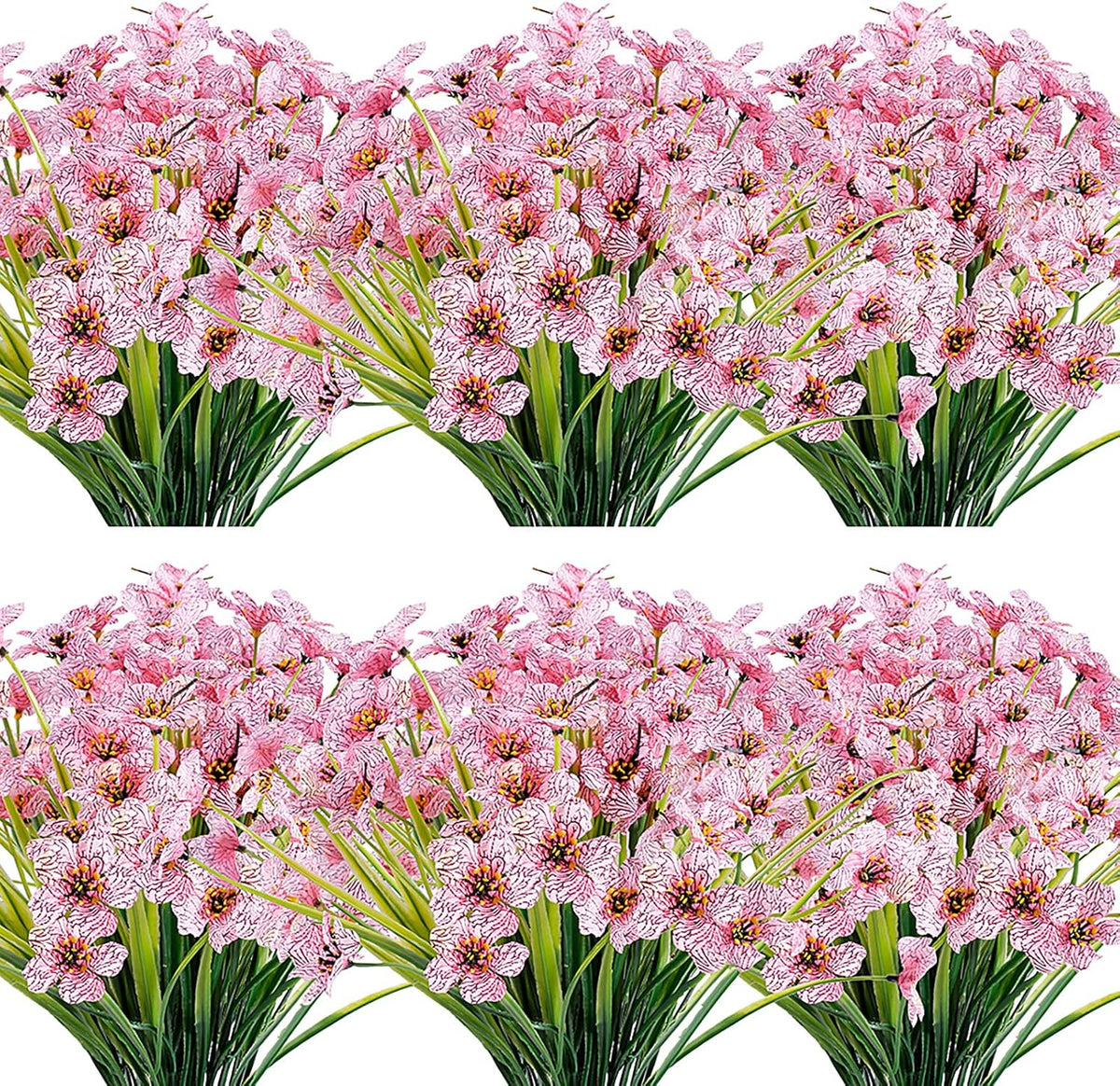 20 Bundles Artificial Flowers Outdoor UV Resistant Fake Flowers No Fade Faux Plastic Plants Garden
