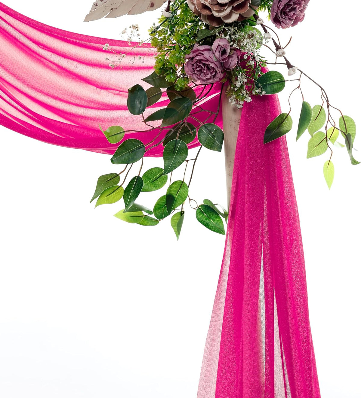 VDS Pack of 1 Panel (30 Inch X 50 Feet) Wedding Arch Draping Fabric Sheer Chiffon Fabric Drapery