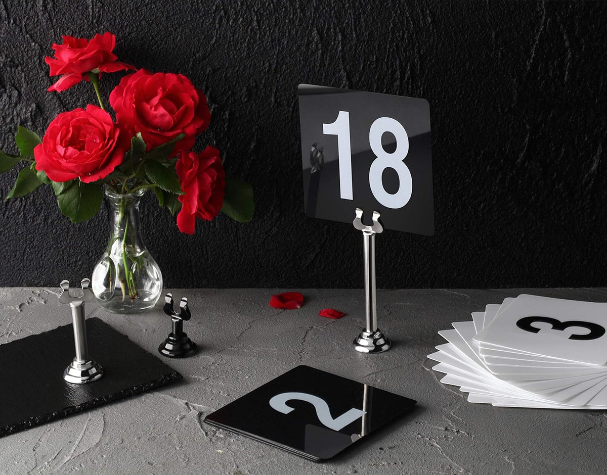 New Star Foodservice 27761 Triton/Ring-Clip Table Number Holder/Number Stand/Place Card Holder, Set