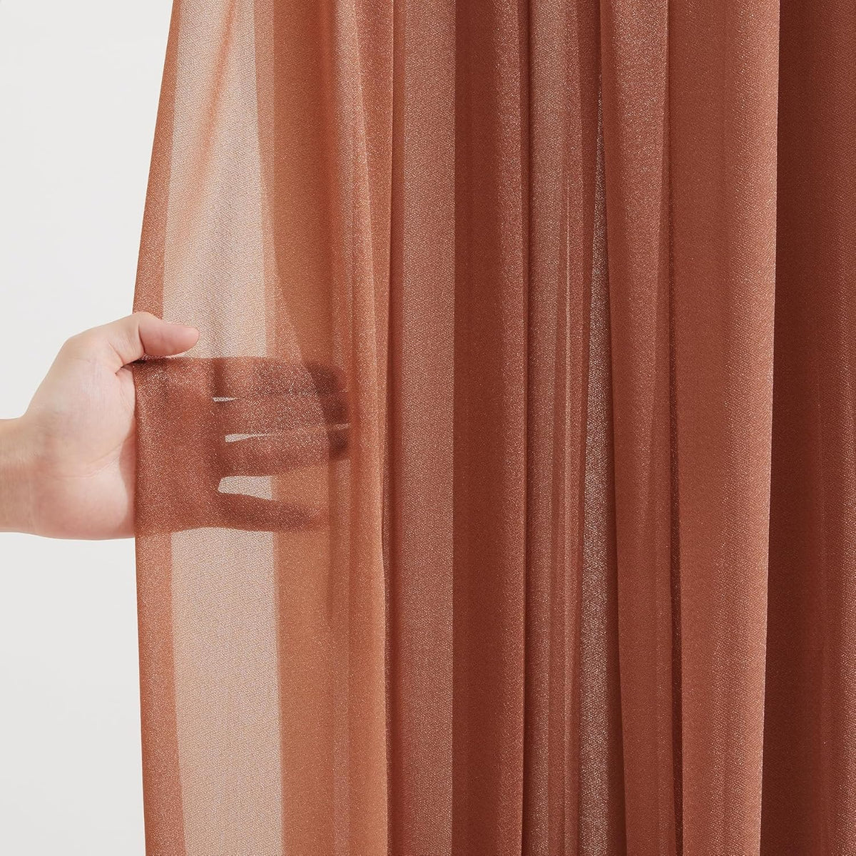 Terracotta Wedding Arch Draping Fabric 1 Panel 30'' x 20FT Terracotta Drapes Sheer Fabric Backdrop