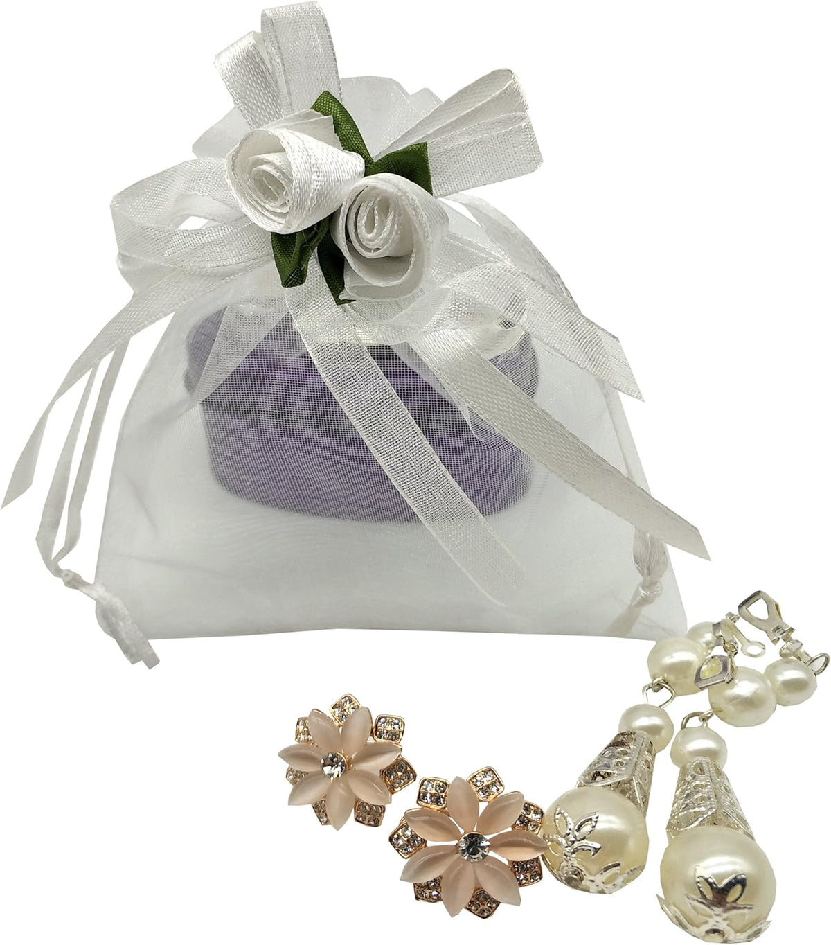 Ankirol 50pcs Sheer Organza Favor Bags For Wedding 3.8x4.8'' Gift Bags Samples Display Drawstring
