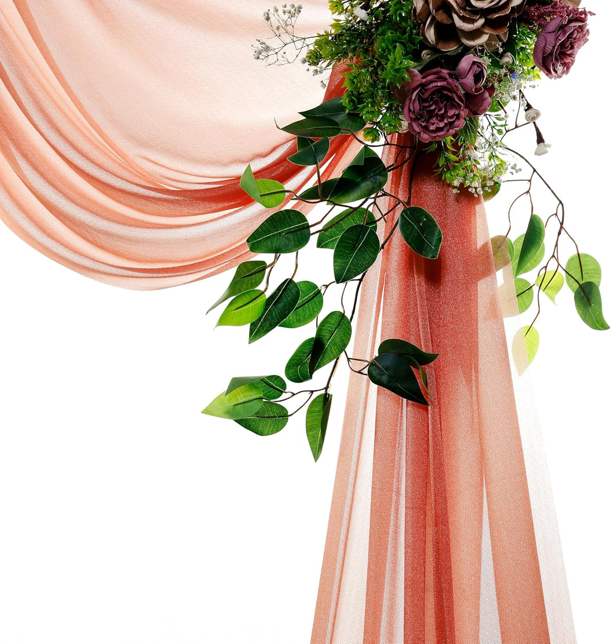 VDS Pack of 1 Panel (30 Inch X 20 Feet) Wedding Arch Draping Fabric Sheer Chiffon Fabric Drapery