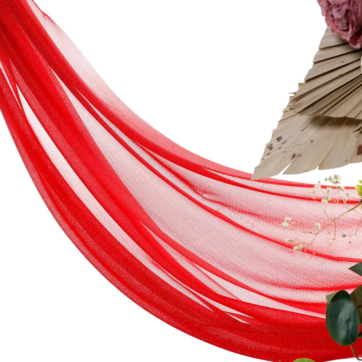 VDS Pack of 1 Panel (30 Inch X 30 Feet) Wedding Arch Draping Fabric Sheer Chiffon Fabric Drapery