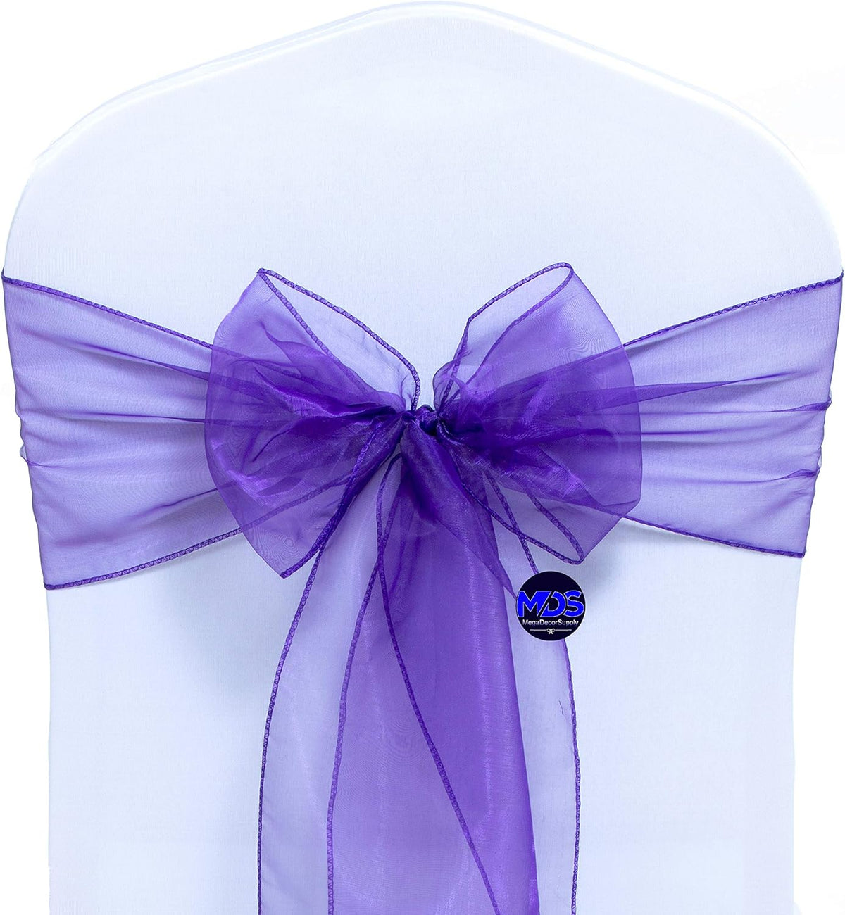 MDS Pack of 200 PCS Organza Chair Sashes Wider Dining Chair Bows Ribbon Tie Back for Wedding Party